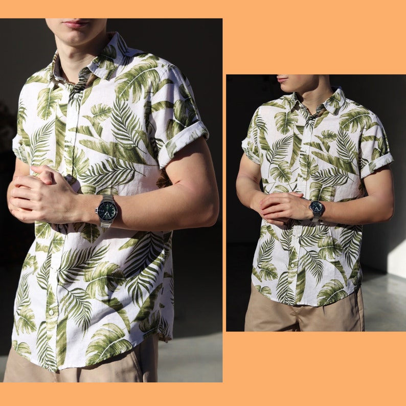 Mens Shirt Sewing Pattern, Mens Short Sleeve Shirt Pattern, Aloha Shirt Pattern, XXS - XXXL, A0, A4 & US-Letter + Detailed Instruction
