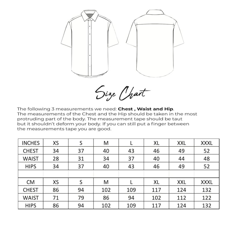 Mens Shirt Sewing Pattern, Mens Short Sleeve Shirt Pattern, Aloha Shirt Pattern, XXS - XXXL, A0, A4 & US-Letter + Detailed Instruction