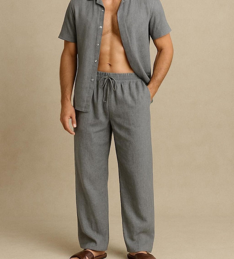 Men's Loose Fit Linen Pants Sewing Pattern: Sizes XS-4XL (Digital Download)